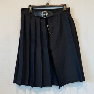 Lip Service Mens Pleated Kilt‎ Black Punk Goth Safety Pin Buckle Medium NEW